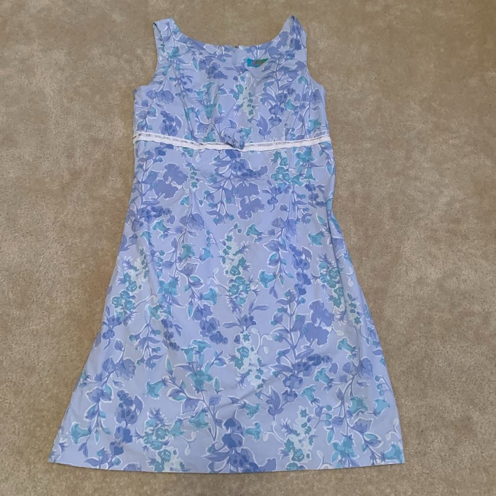 Tahiti Reef Club Sweet Blue Floral Cotton Dress Size M